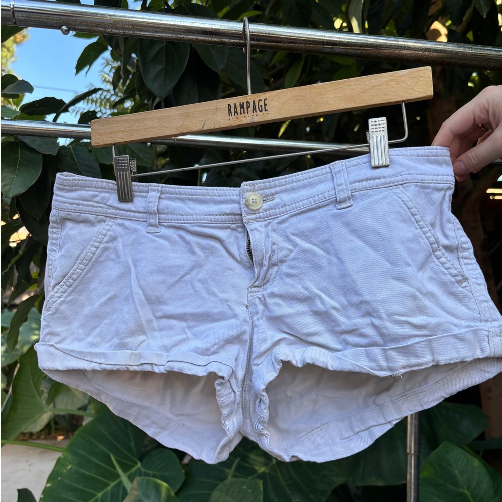 Hollister White y2k mini low rise Shorts